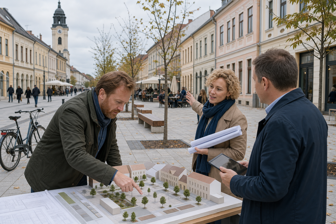 városfejlesztési ivs alkotóelem: szakemberek modellel a megújult városközpontban