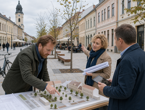 városfejlesztési ivs alkotóelem: szakemberek modellel a megújult városközpontban